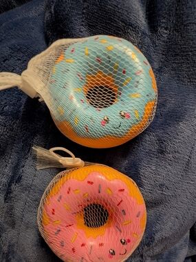 Blue & Pink Donut Squishy Toys - Set of 2